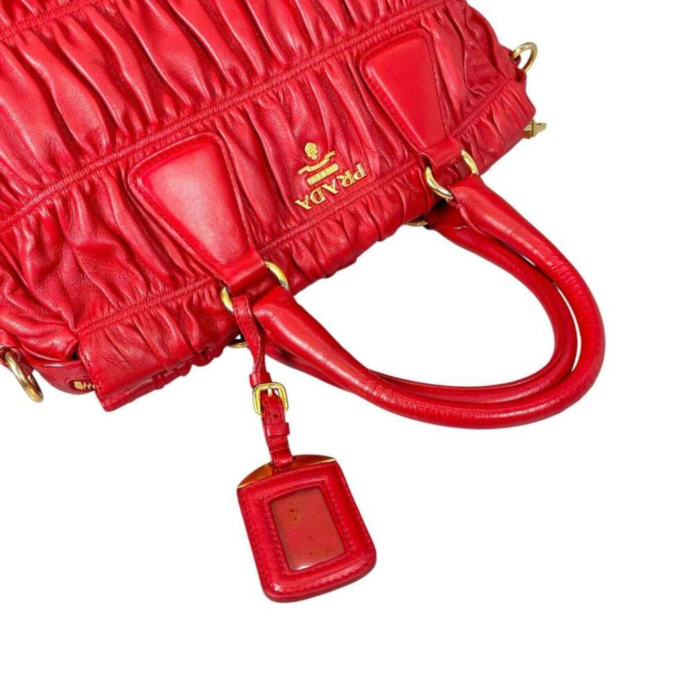 PRADA Red Leather Shoulder Bag - Picture 10 of 16